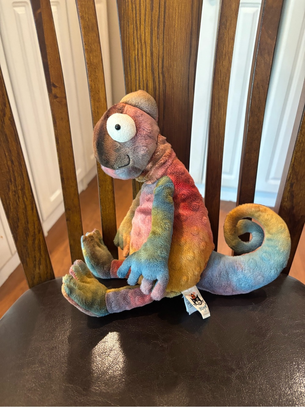 Jellycat London Rainbow Tie-Dye Colin Chameleon Plush